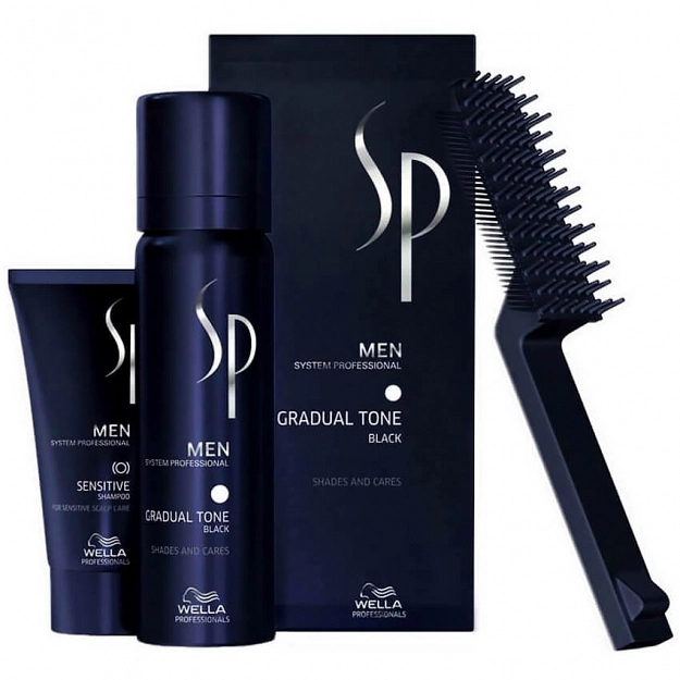 Wella SP Men Gradual Tone Black pianka przywracająca naturalny kolor włosów - czarny