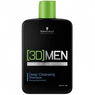 Schwarzkopf 3D Men Deep Cleansing szampon oczyszczający do włosów przetłuszczających się 250ml